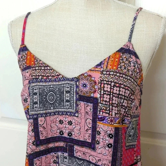 Everly Patch work Slip Dress - Picture 2 of 4